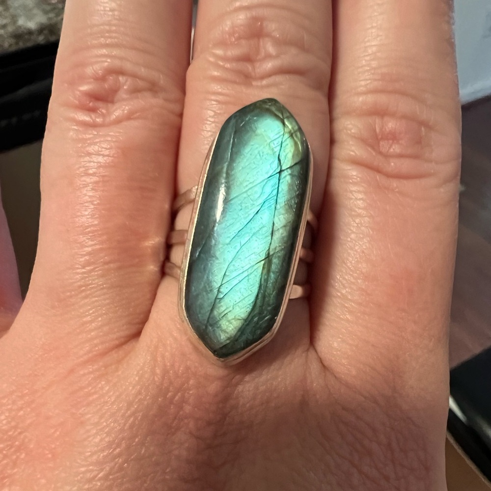 Sterling silver Labradorite Ring Size 8